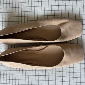 Gianvito Rossi Nude Suede Flats